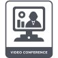 video conference icon vector on white background, video conference trendy filled icons from Strategy collection